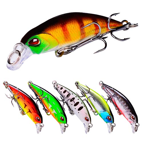 54mm 4.3g Sinking Minnow Fishing Lures with Treble Hooks