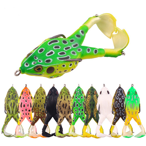 Double Propeller Lifelike Soft Jump Frog 8.4g13.6g 16.6g Top water Frog Silicone Fishing Lure