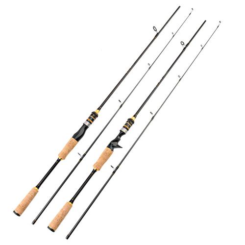 2 Pieces M ML Power Cork Handle Casting Spinning Fishing Rods