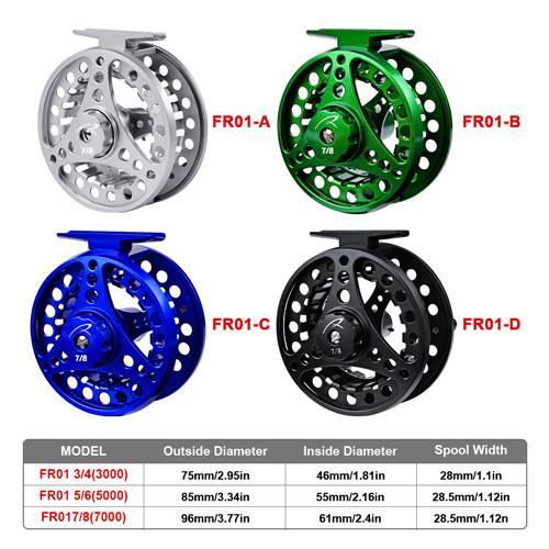 FR01 Classic Fly Fishing Reel Aluminum Alloy Full Metal Raft Fly Reel High Quality Lake Stream Fly Fishing Reel