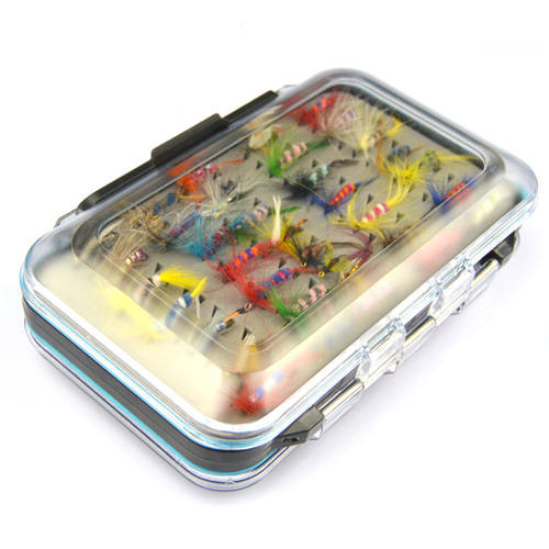 64pcs Flying Fish Lures Box Kit pesca flying spinnee Wet Dry Fly Fishing Lures Flys Nymphs artificial Lure Set