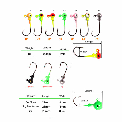 50pcs 55pcs 100pcs Lead Jig Head Fishhook Soft Lure WormCarp Fishing Tackle Kit