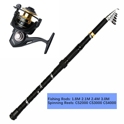 YIBAO Portable Rock Spinning Fishing Rod and Reel Combos TCF002