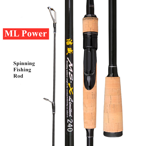 2 Sections ML Spinning Casting fishing Rods carbon fiber cork