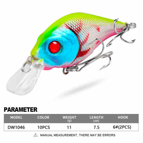 crankbait with treble fishing hooks